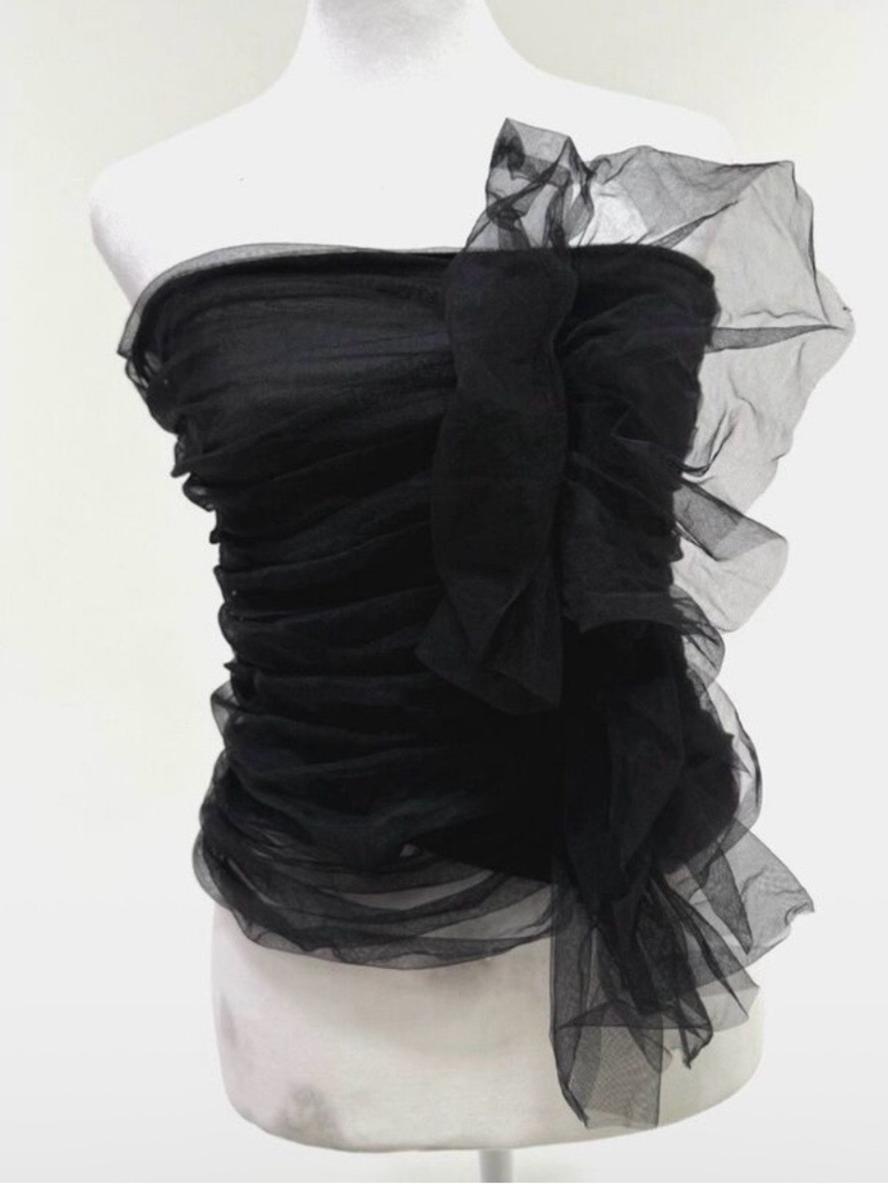 &other stories black ruffled tube top in S